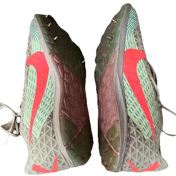 Nike Zoom Rival Waffle 5 Women’s 7.5 Green Coral Track Running Spikes Sneakers - Picture 7 of 9